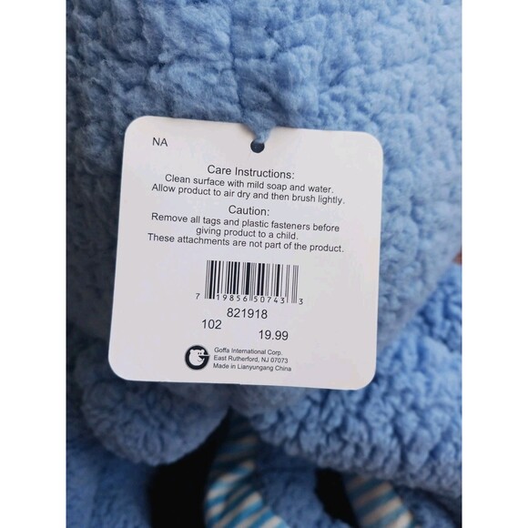 Goffa Octopus Plush Large 25" Blue White Stripe Sherpa Stuffed Animal New - Picture 5 of 6